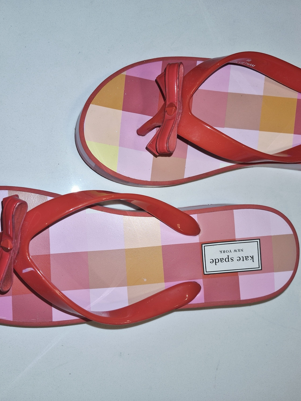 Kate Spade Red Bow Flip Flop Sandals Size 9